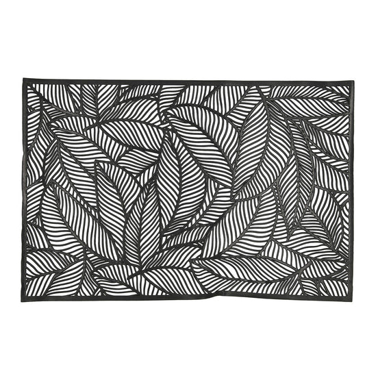 Salvamantel Quid Habitat Hojas Negro Textil (30 x 45 cm) (Pack 12x)