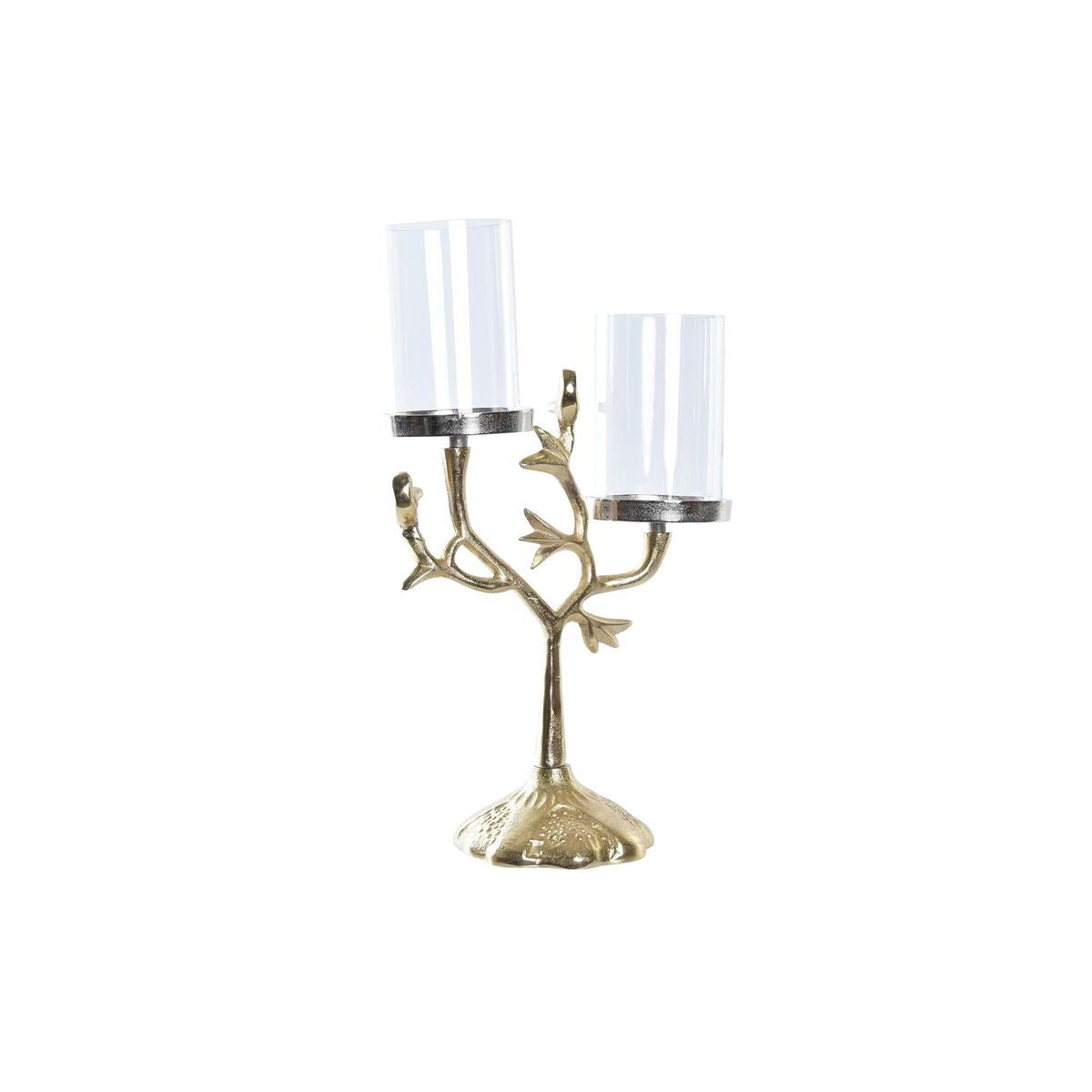 Candlestick DKD Home Decor Crystal Gold Aluminum Birds (29 x 15 x 48 c –  LASSIQUE