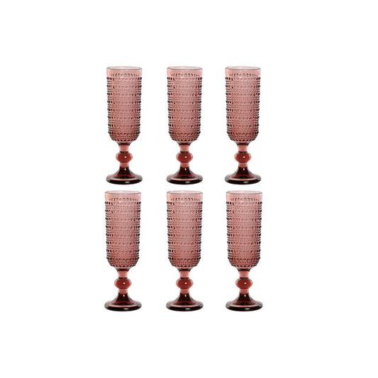 Set de Copas Home ESPRIT Rosa Cristal 150 ml (6 Unidades)