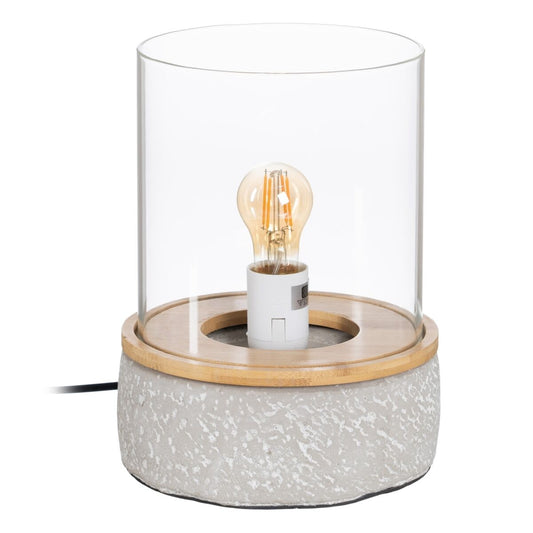 Lámpara de mesa LÁMPARAS INDUSTRIALES 19,5 x 19,5 x 25 cm Cristal Gris Cemento