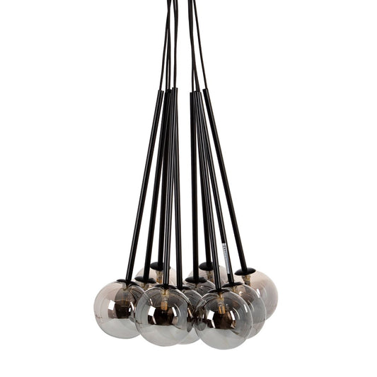 Lámpara de Techo 91 x 60 x 155 cm Cristal Negro Metal Moderno