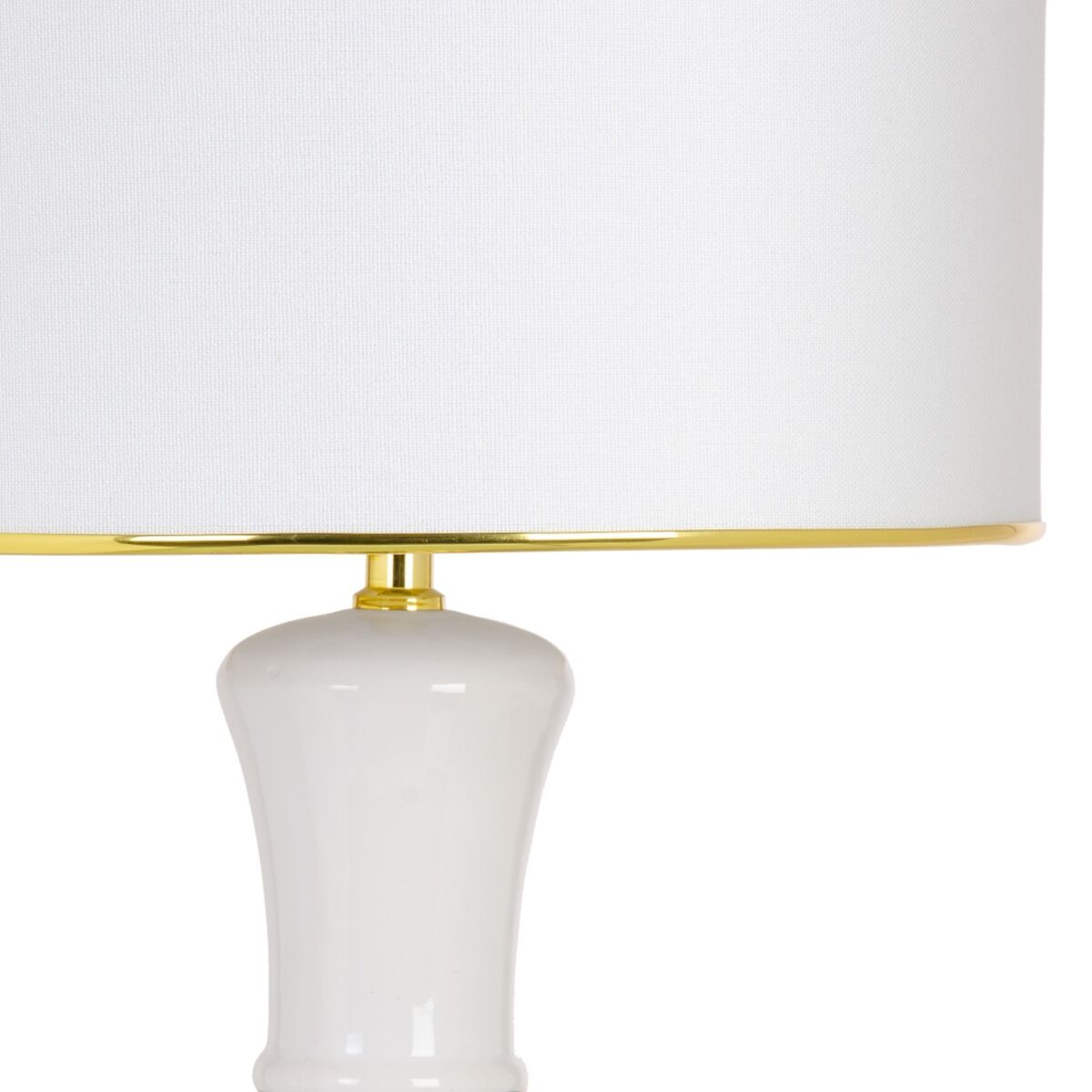 Lámpara de mesa 34 x 34 x 51 cm Cerámica Dorado Blanco