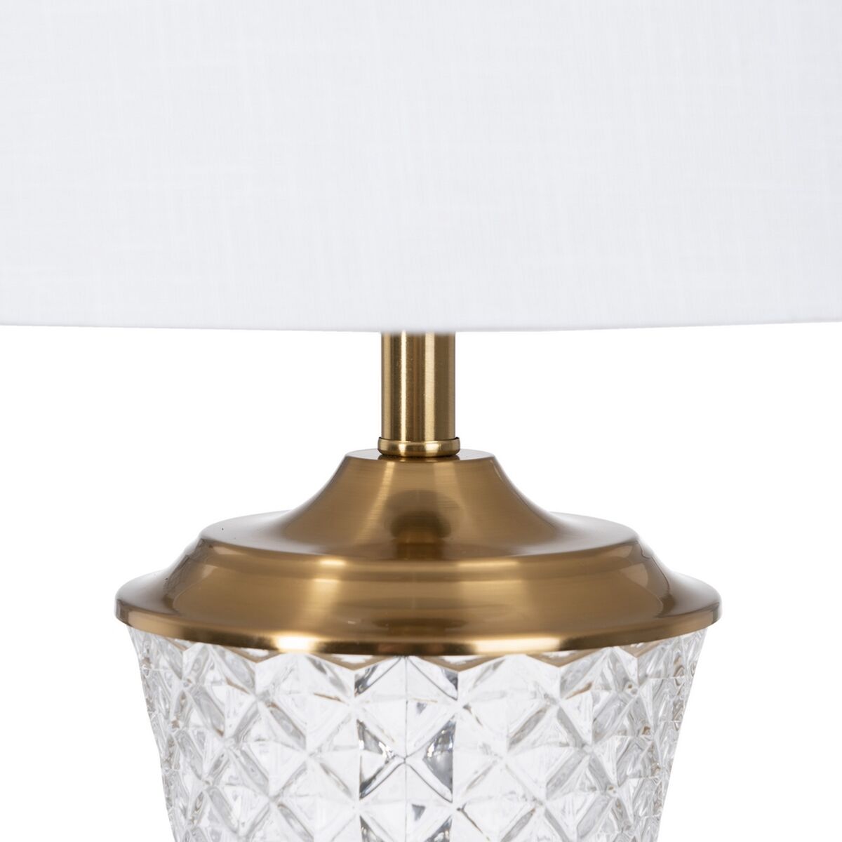 Lámpara de mesa Tejido Sintético Dorado Metal 35 x 35 x 69 cm