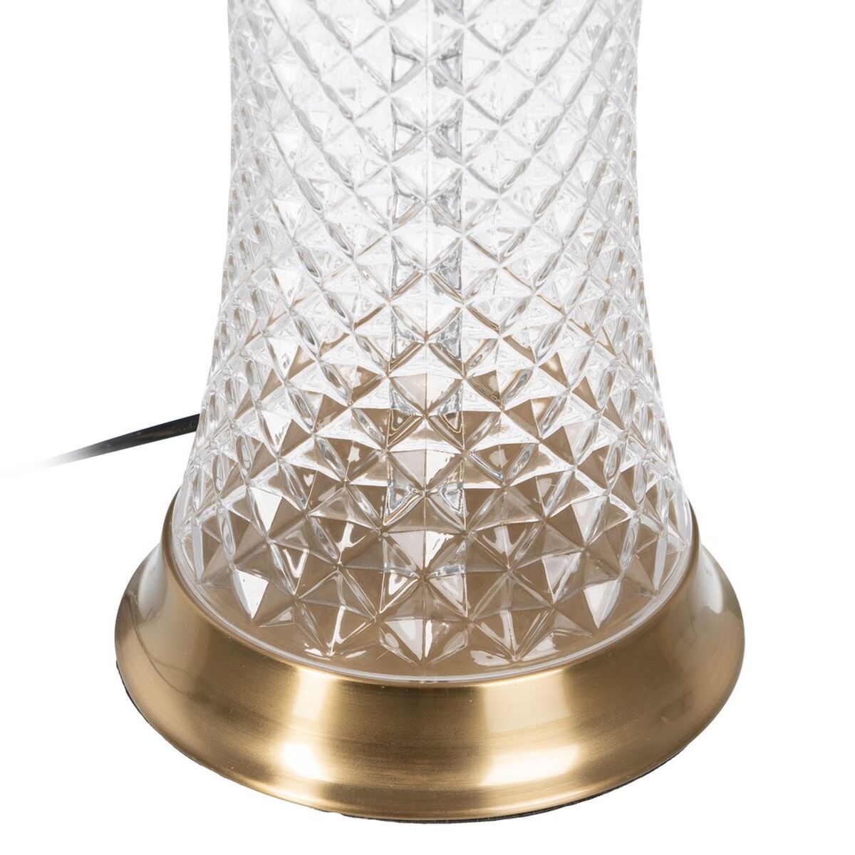 Lámpara de mesa Tejido Sintético Dorado Metal 35 x 35 x 69 cm