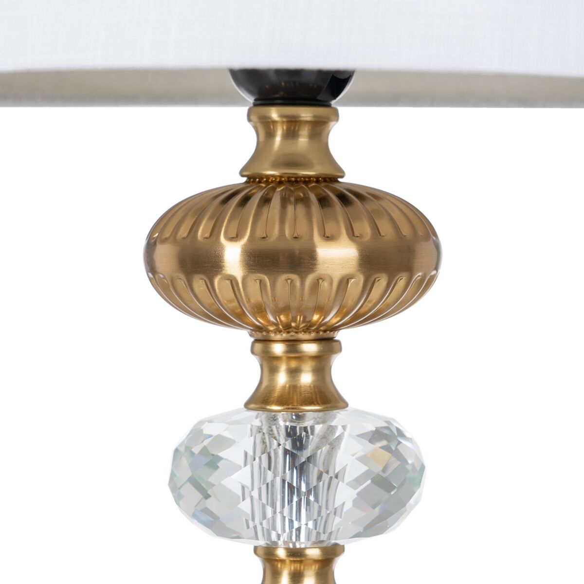 Lámpara de mesa 30 x 30 x 52 cm Tejido Sintético Dorado Metal