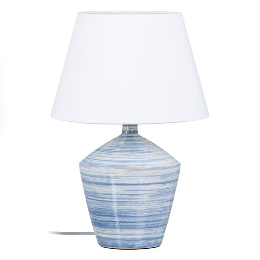 Lámpara de mesa 30,5 x 30,5 x 44,5 cm Cerámica Azul Blanco