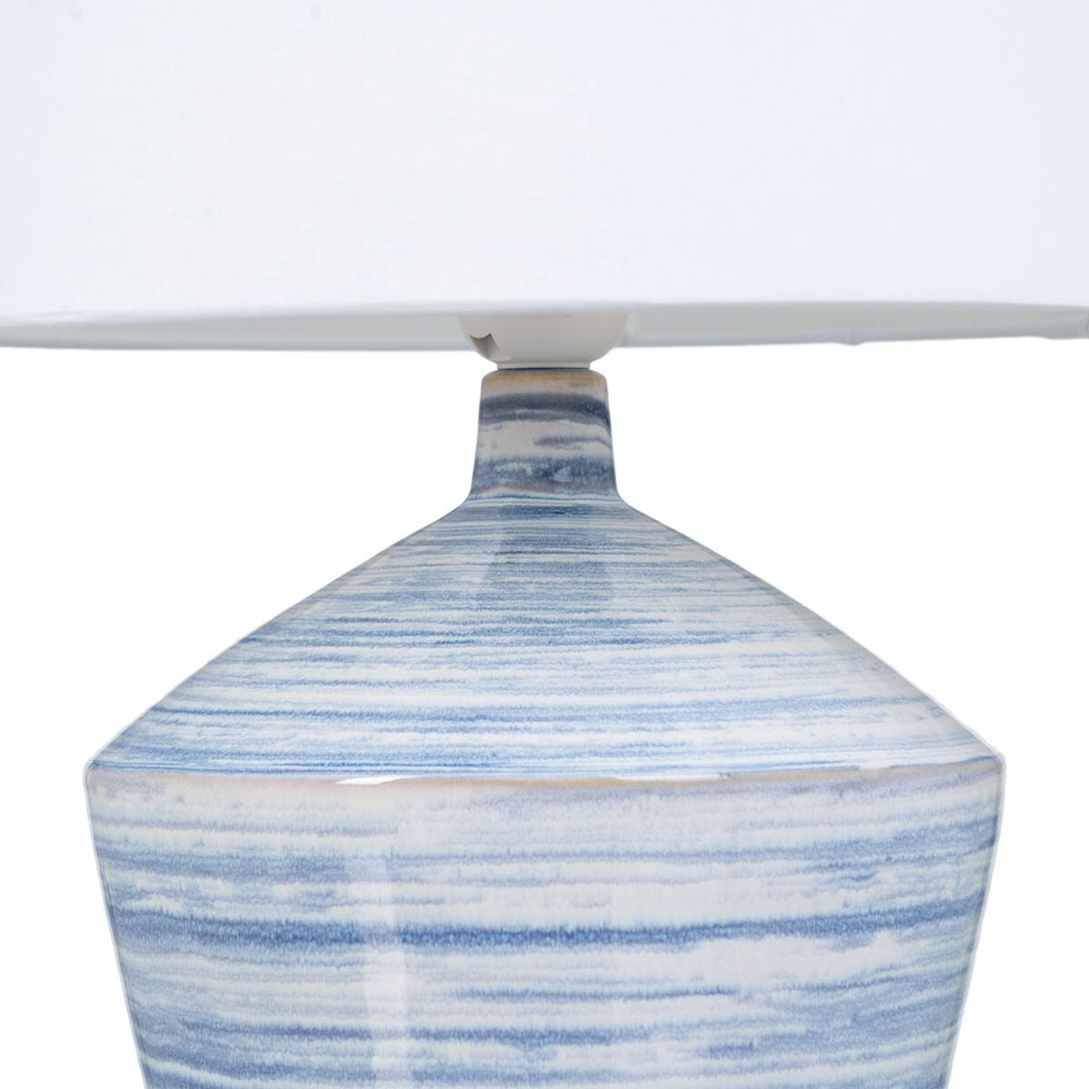 Lámpara de mesa 30,5 x 30,5 x 44,5 cm Cerámica Azul Blanco
