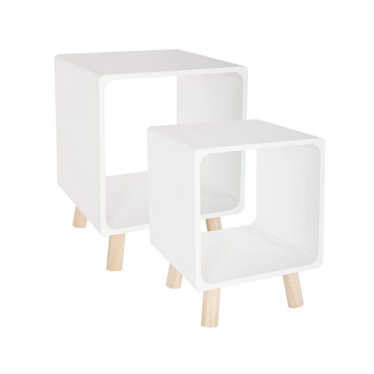 Set de 2 Mesitas Blanco Madera Quadre