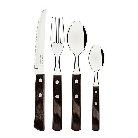 Tramontina Polywood Stainless Steel Cutlery Set, 24 Pieces