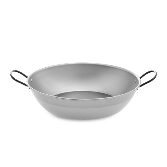 Deep Frying Pan with Handles Vaello Polished Steel (Ø 38 cm)