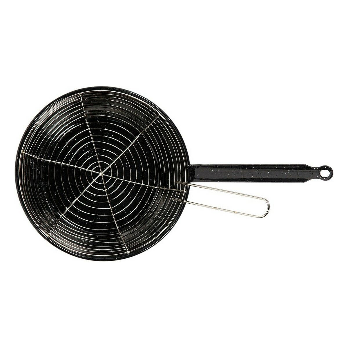 Frying Pan with Basket Vaello Black Enamelled Steel (Ø 28 cm)