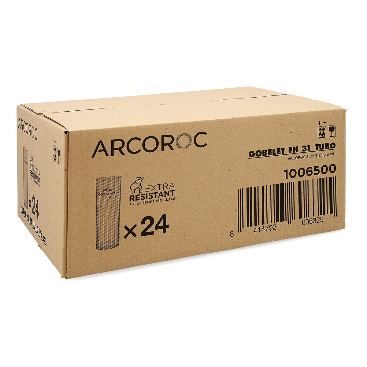 Set of Glasses Arcoroc Transparent Tube Glass 300 ml (24 Units)