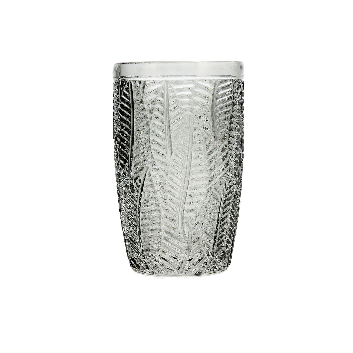 Set of Tumblers Bidasoa Gio With Relief Gray Glass 350 ml (6 Units)