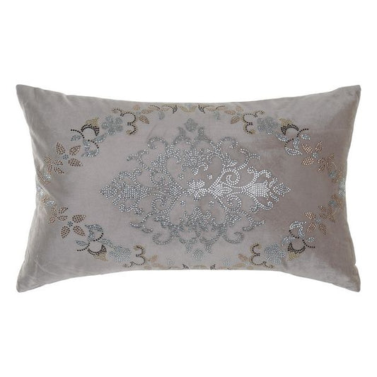 DKD Home Decor Cushion Gray Velvet Polyester Pink (50 x 30 cm)