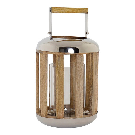 Lanterna DKD Home Decor Silver Wood Metal (22 x 22 x 32 cm)