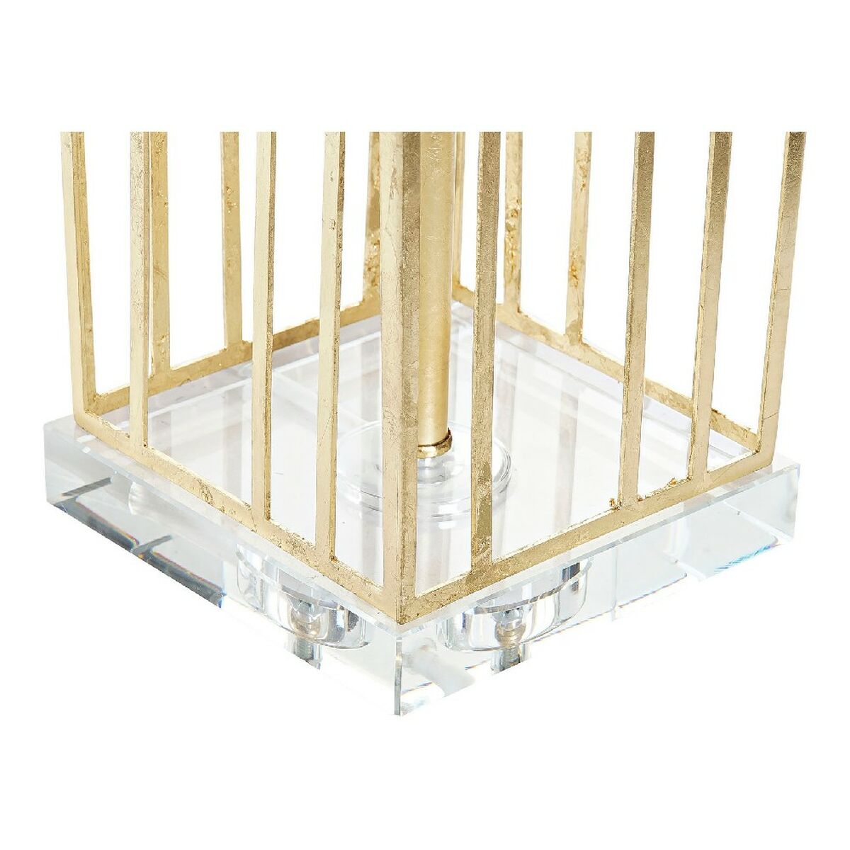 Candeeiro de mesa DKD Home Decor Branco Poliéster Metal Vidro 220 V Dourado 60 W (41 x 41 x 72 cm)