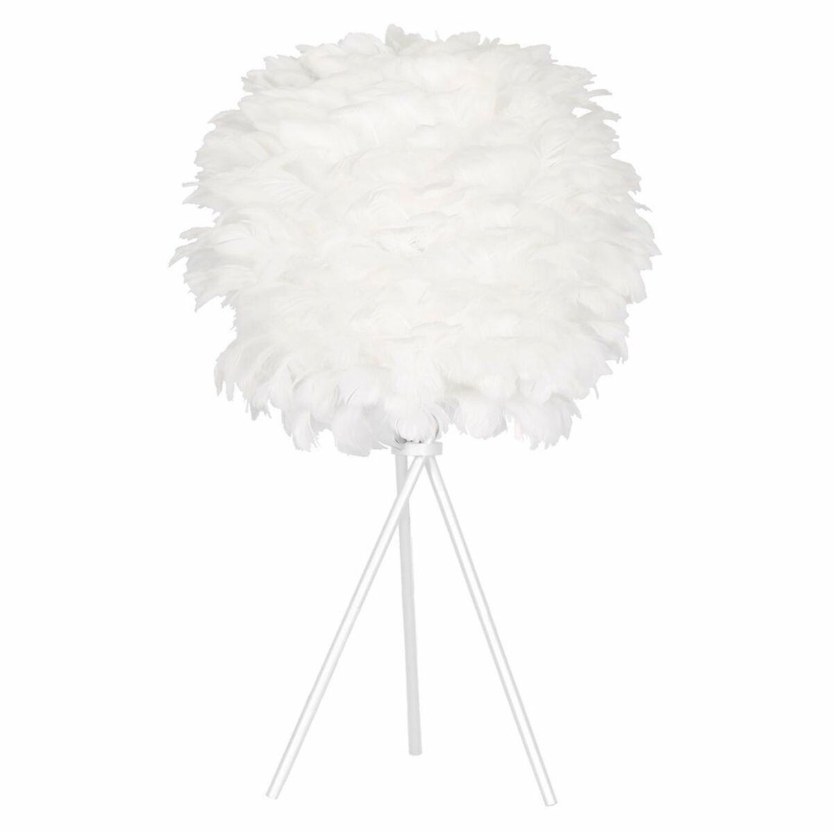 Candeeiro de mesa DKD Home Decor White Metal Feather (42 x 42 x 60 cm)