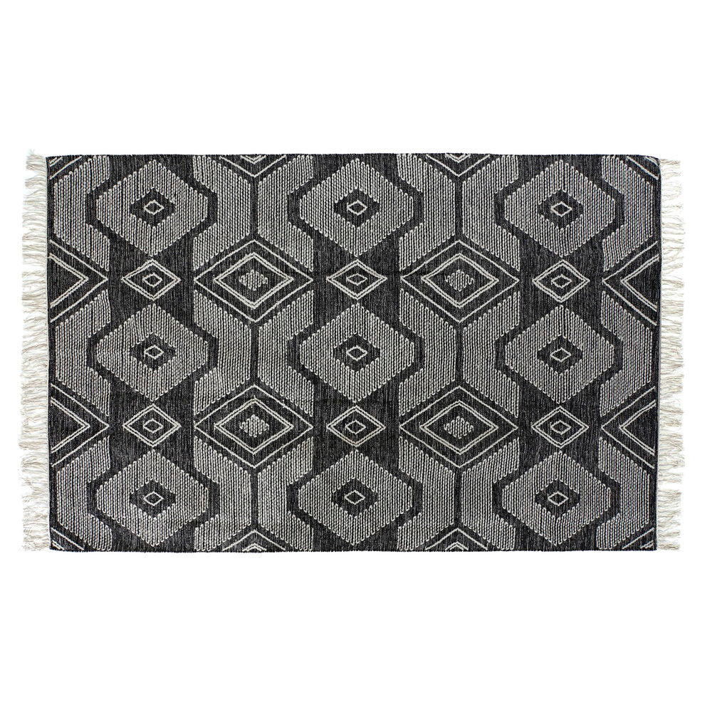 Alfombra DKD Home Decor Blanco Negro Algodón (200 x 290 x 1 cm)