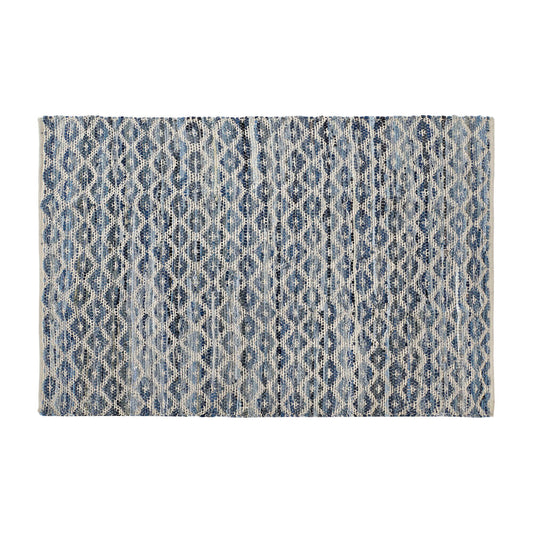 Tapete DKD Home Decor Azul Branco (120 x 180 x 1 cm)