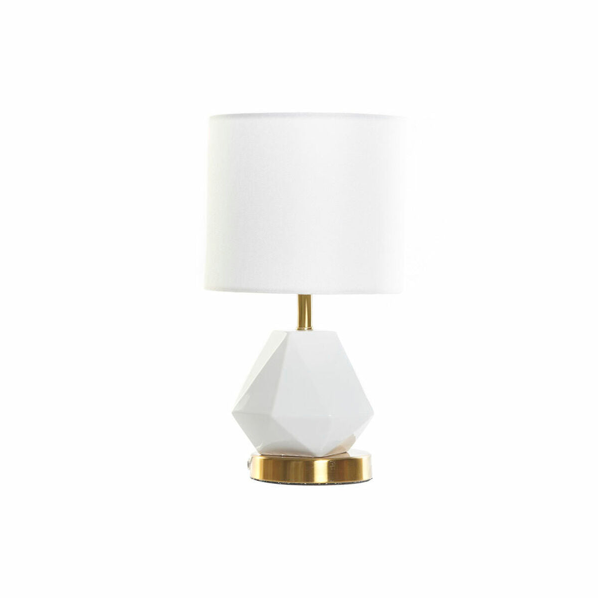 Table lamp DKD Home Decor White Polyester Metal Ceramic 220 V Gold 50 W (20 x 20 x 37 cm)