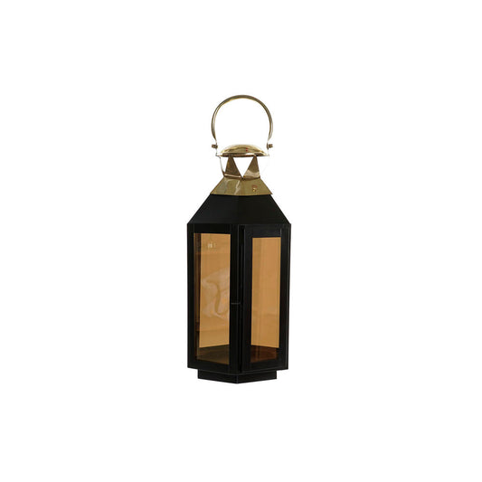 Lanterna DKD Home Decor Black Glass Iron Gold (22 x 20 x 46 cm)