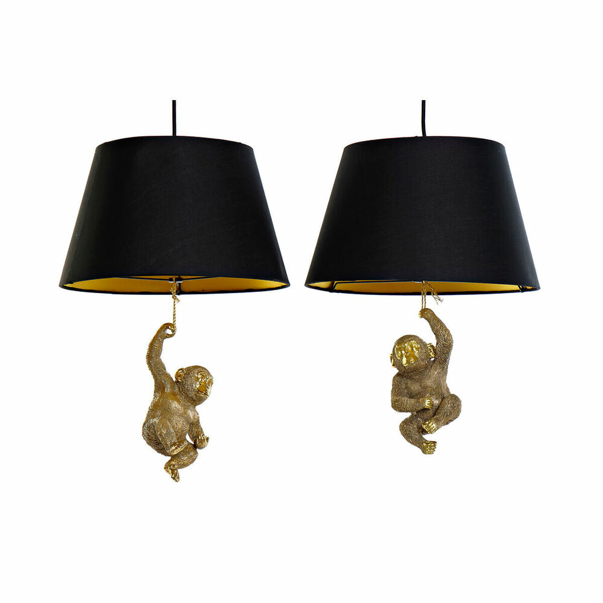 Ceiling Lamp DKD Home Decor Gold Resin 220 V 50 W Mono (35.5 x 35.5 x 51 cm) (2 pcs)