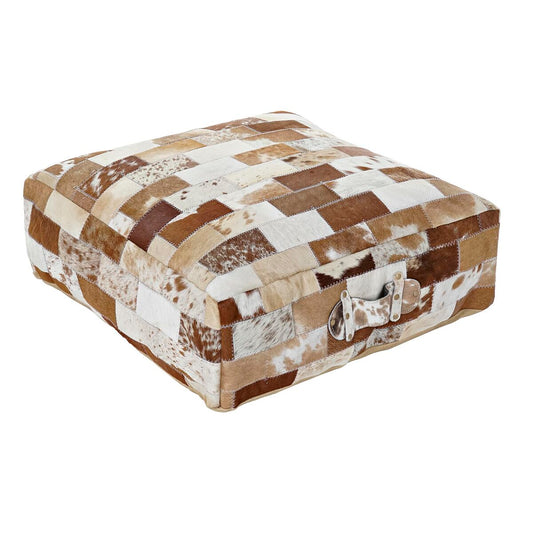 DKD Home Decor Floor Cushion Polyester Leather Aluminum Multicolor Colonial (60 x 60 x 20 cm)