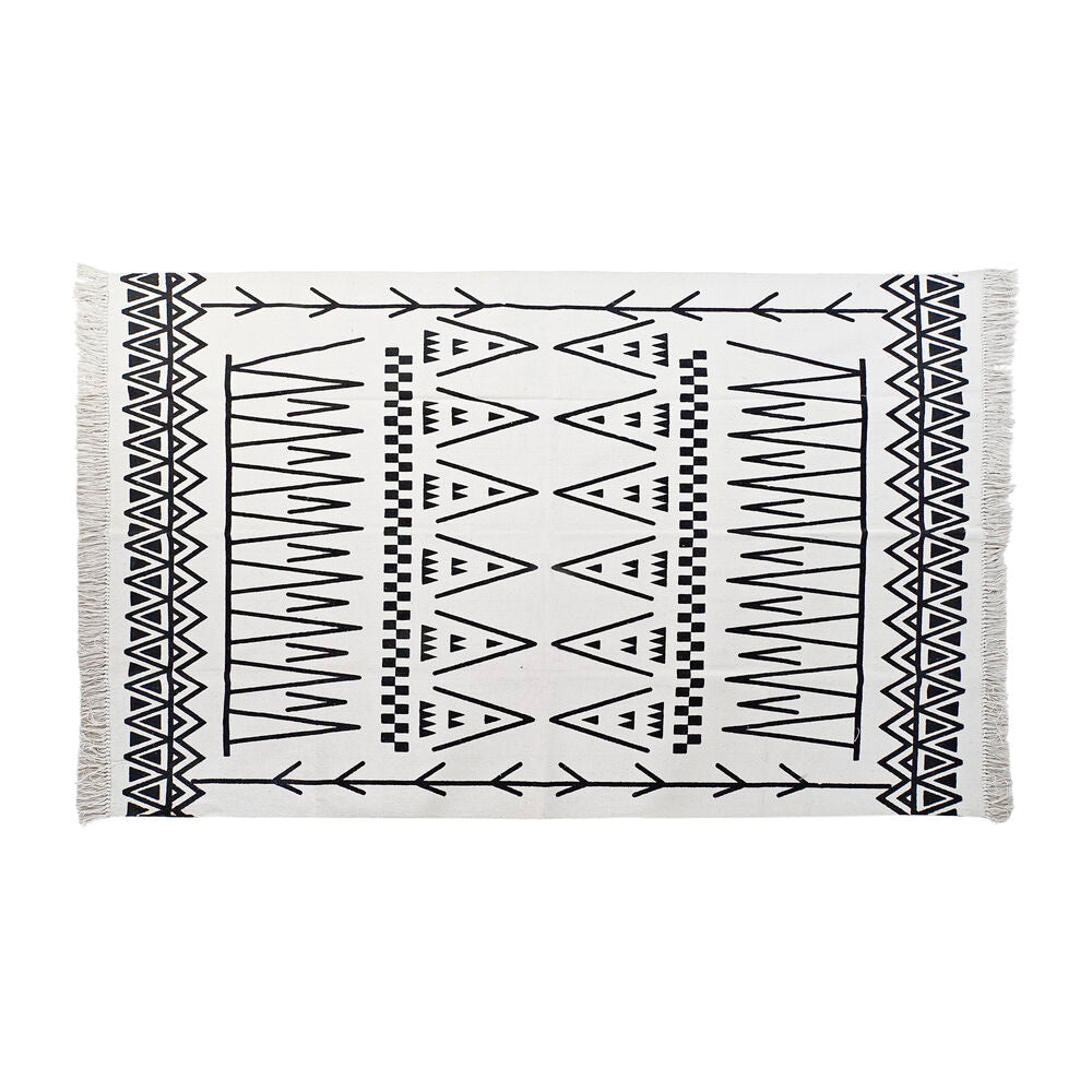 Alfombra DKD Home Decor Negro Blanco Ikat (120 x 180 x 0,7 cm)