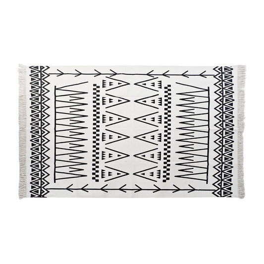 Tapete DKD Home Decor preto e branco Ikat (120 x 180 x 0,7 cm)