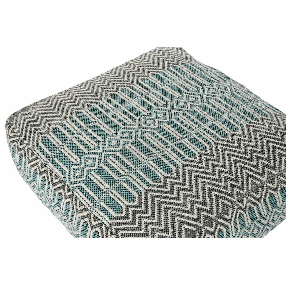 DKD Home Decor Floor Cushion Stripes Blue Polyester Cotton Mint Aluminum White Green (60 x 60 x 25 cm)