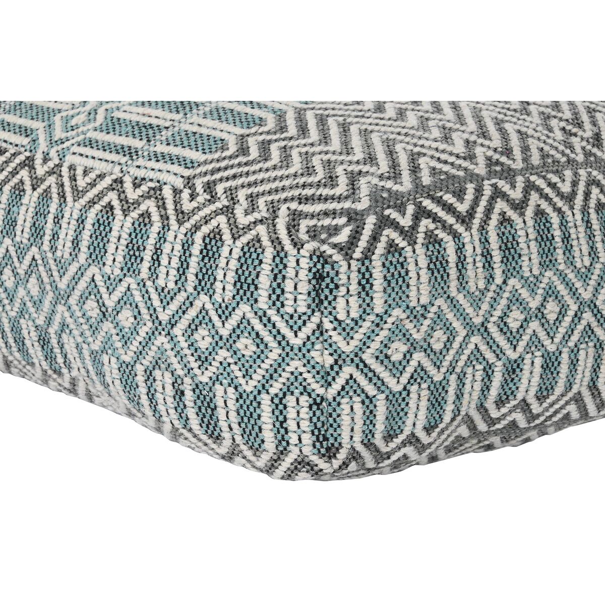 DKD Home Decor Floor Cushion Stripes Blue Polyester Cotton Mint Aluminum White Green (60 x 60 x 25 cm)