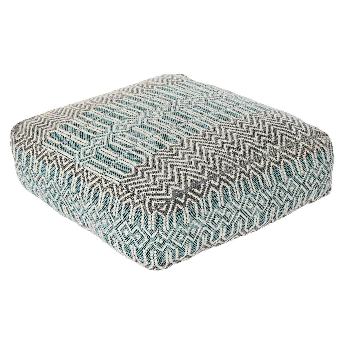 DKD Home Decor Floor Cushion Stripes Blue Polyester Cotton Mint Aluminum White Green (60 x 60 x 25 cm)