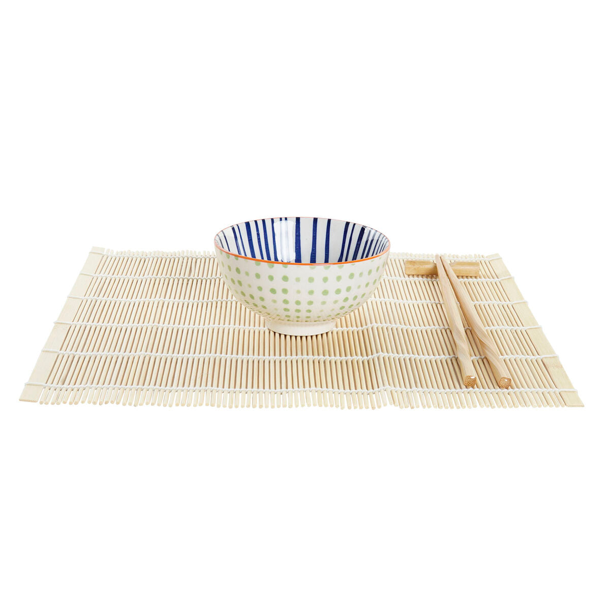 Sushi Set DKD Home Decor Blue White Bamboo Stoneware (14.5 x 14.5 x 31 cm)