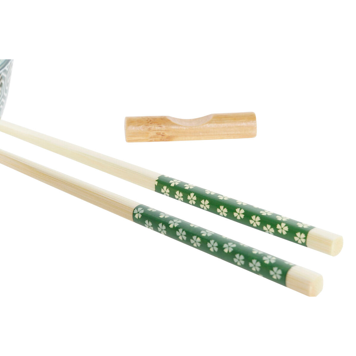 Set de Sushi DKD Home Decor Blanco Verde Bambú Gres (30 x 21 x 7 cm)