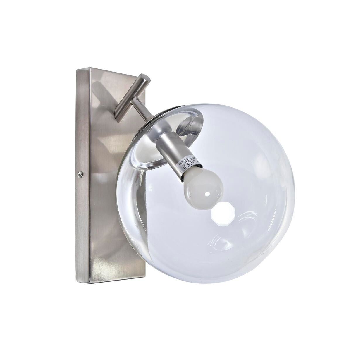 Wall Lamp DKD Home Decor 25W Glass Silver Metal 220 V (20 x 25 x 27 cm)