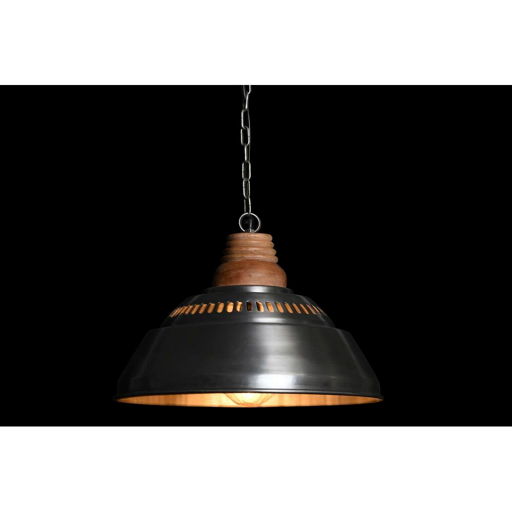 Ceiling Lamp DKD Home Decor Silver Brown Iron Mango Wood 50 W (43 x 43 x 31 cm)