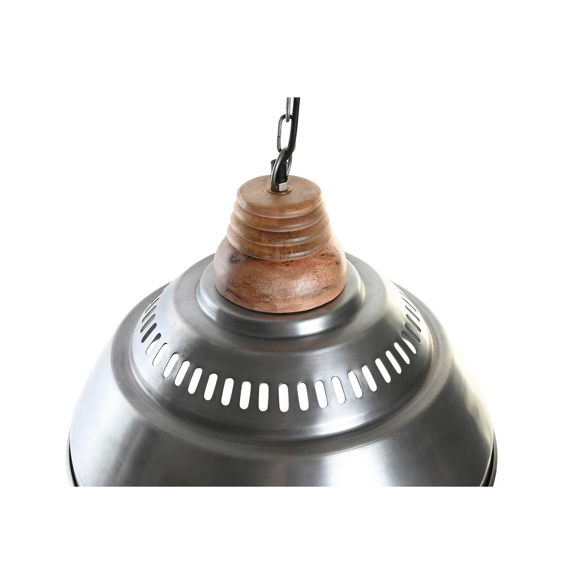 Ceiling Lamp DKD Home Decor Silver Brown Iron Mango Wood 50 W (43 x 43 x 31 cm)