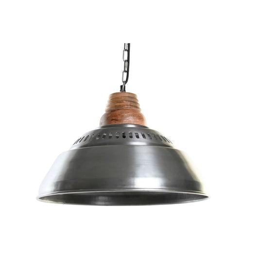 Ceiling Lamp DKD Home Decor Silver Brown Iron Mango Wood 50 W (43 x 43 x 31 cm)