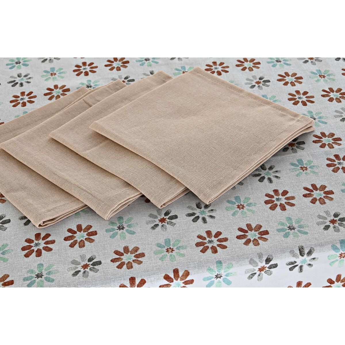 Tablecloth and napkins DKD Home Decor 5 Pieces 2 Cotton Units (150 x 150 x 0.5 cm)