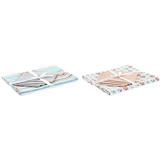 Tablecloth and napkins DKD Home Decor 5 Pieces 2 Cotton Units (150 x 150 x 0.5 cm)