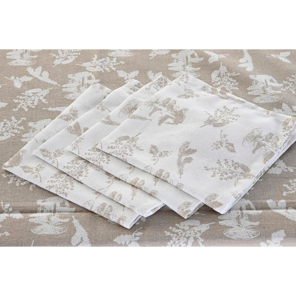 Tablecloth and napkins DKD Home Decor 5 Pieces 2 Cotton Units (150 x 150 x 0.5 cm)