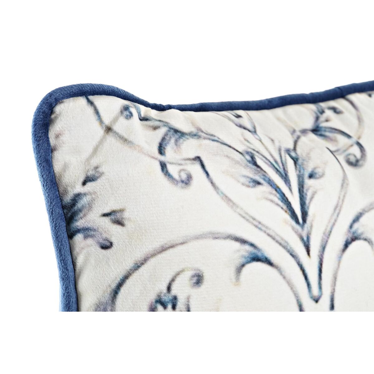 Velvet Blue Flowers Cushion