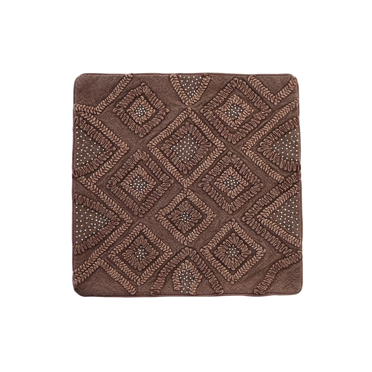 Cushion cover DKD Home Decor Brown Diamonds (50 x 1 x 50 cm)