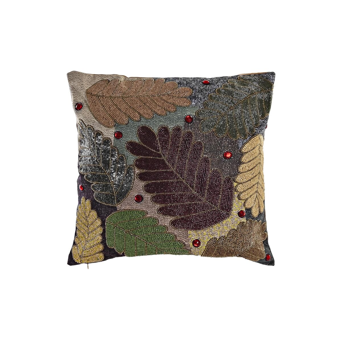 Cushion cover DKD Home Decor Leaves Multicolor (50 x 1 x 50 cm)