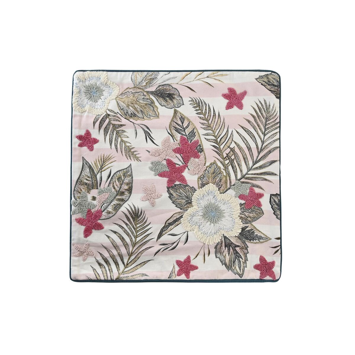 Capa de almofada DKD Home Decor Rosa Verde Tropical (50 x 1 x 50 cm)