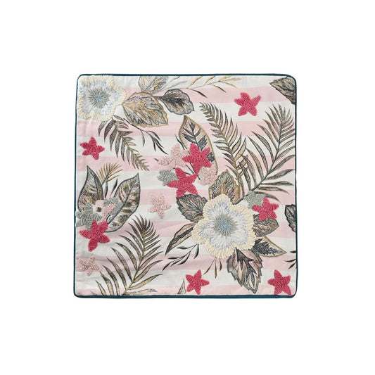 Funda de cojín DKD Home Decor Rosa Verde Tropical (50 x 1 x 50 cm)