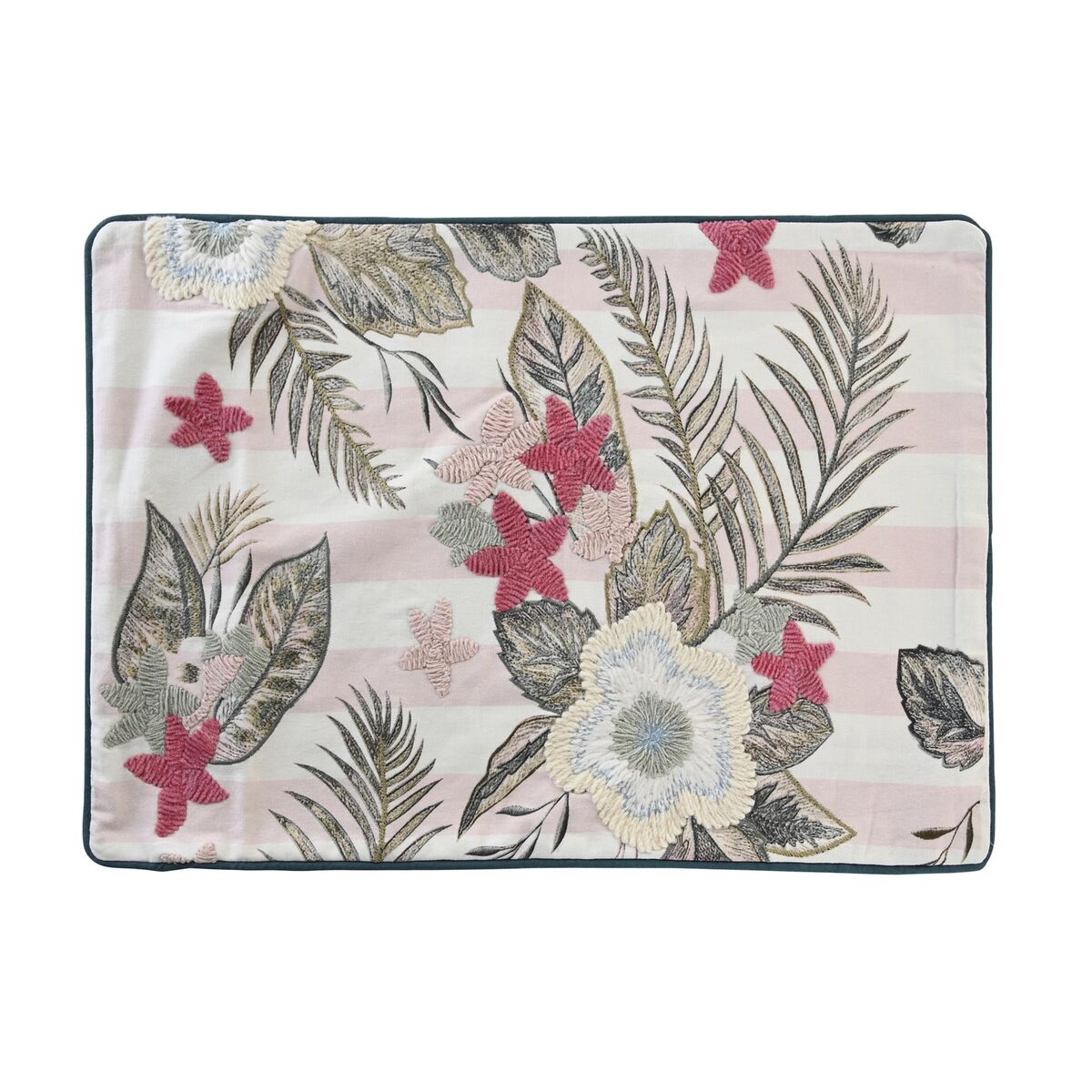 Cushion cover DKD Home Decor Pink Green Tropical (60 x 1 x 40 cm)