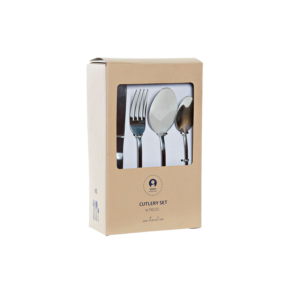 Cutlery DKD Home Decor Blue Silver Black Stainless Steel (3.9 x 2.5 x 19.7 cm) (2 x 3 x 21 cm)