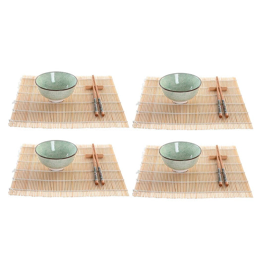 Sushi Set DKD Home Decor Bamboo Stoneware Oriental (16 Pieces)