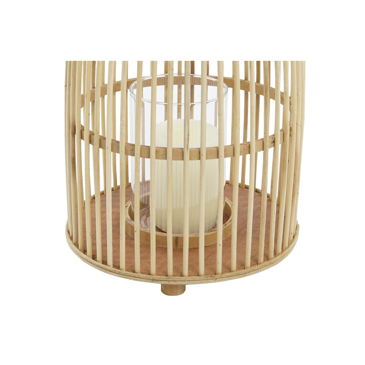 DKD Home Decor Glass Bamboo Candle Holder (25 x 25 x 56 cm)
